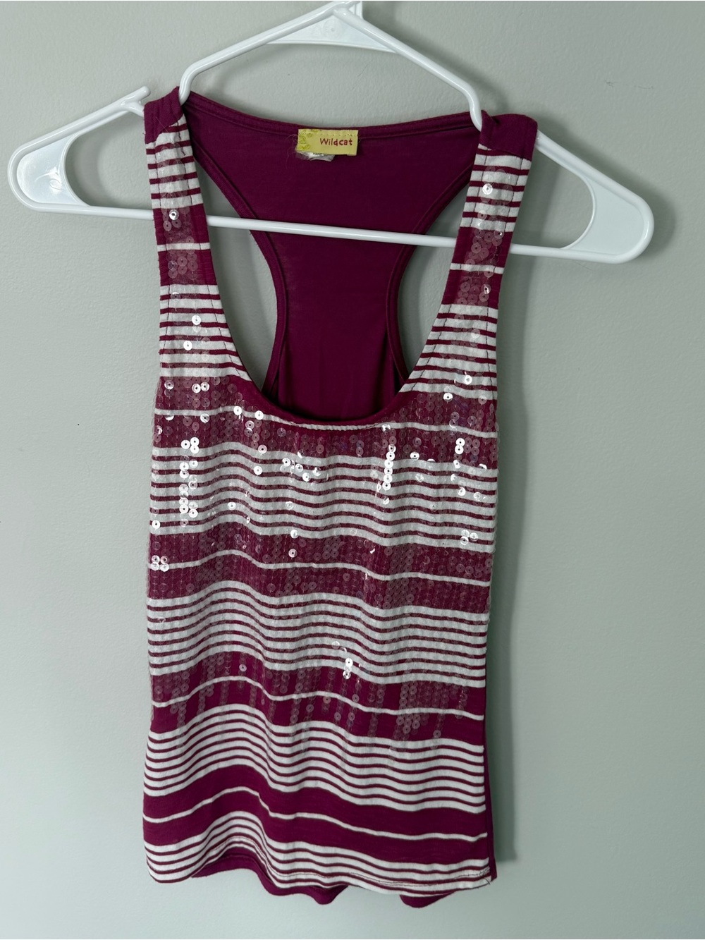 Wildcat Y2K Sequin Striped Racerback Tank Top